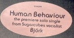 Sticker - Human behaviour - Björk - 12inch - Elektra - 0-66299 (US)