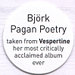 Sticker - Pagan poetry - Bjrk - CD - One Little Indian - 352 tp 7 cdl (UK)